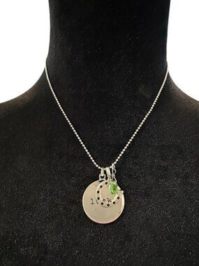 Pendant Necklace Horseshoe Lucky Charms Silver Tone 16 - 18 Inch Womens Gift